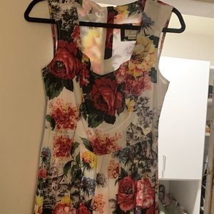 Anthropologie floral dress midi length